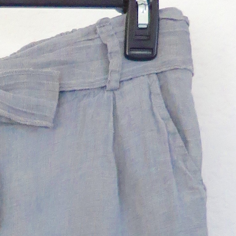 Grey Wide Leg Linen Pants - Picture 6 of 6
